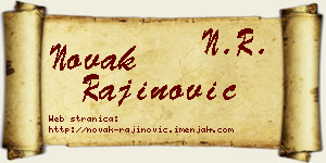 Novak Rajinović vizit kartica